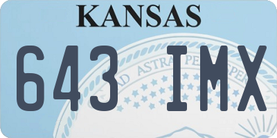 KS license plate 643IMX
