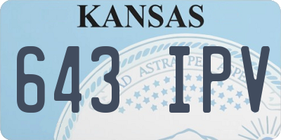 KS license plate 643IPV