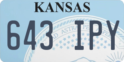 KS license plate 643IPY