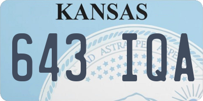 KS license plate 643IQA