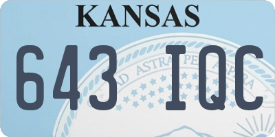 KS license plate 643IQC
