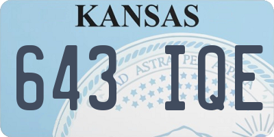 KS license plate 643IQE