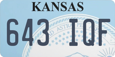KS license plate 643IQF