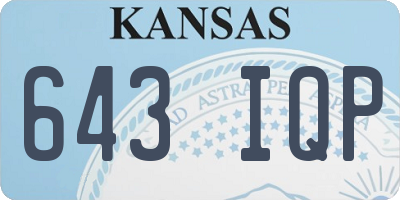 KS license plate 643IQP