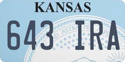 KS license plate 643IRA