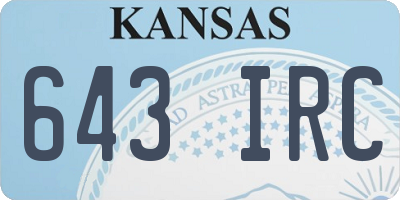 KS license plate 643IRC