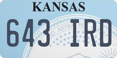 KS license plate 643IRD