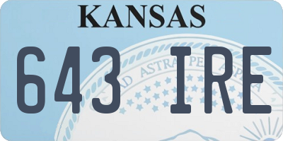 KS license plate 643IRE