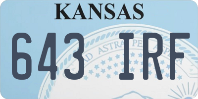 KS license plate 643IRF