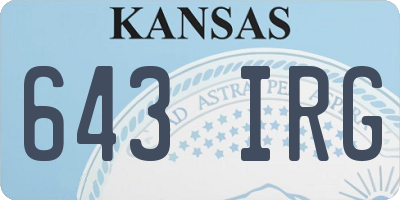 KS license plate 643IRG