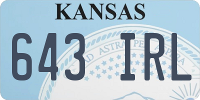 KS license plate 643IRL