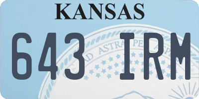 KS license plate 643IRM