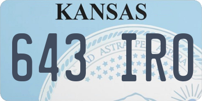 KS license plate 643IRO