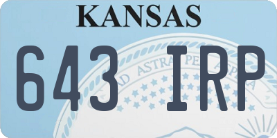 KS license plate 643IRP