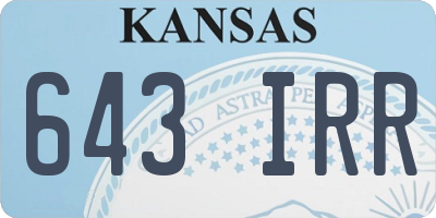 KS license plate 643IRR