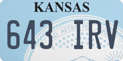 KS license plate 643IRV