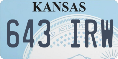 KS license plate 643IRW