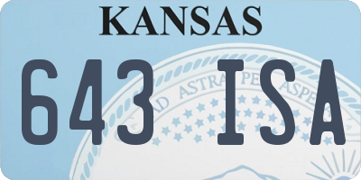 KS license plate 643ISA