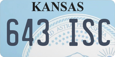 KS license plate 643ISC