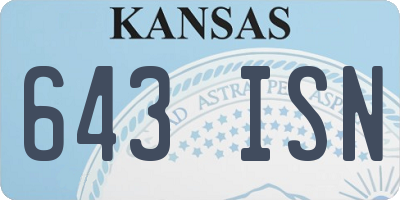 KS license plate 643ISN