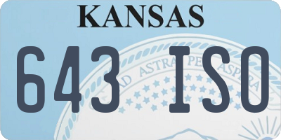 KS license plate 643ISO