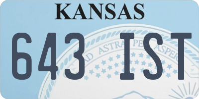 KS license plate 643IST