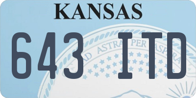 KS license plate 643ITD