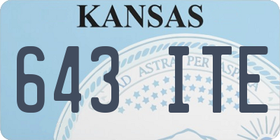 KS license plate 643ITE