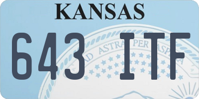 KS license plate 643ITF