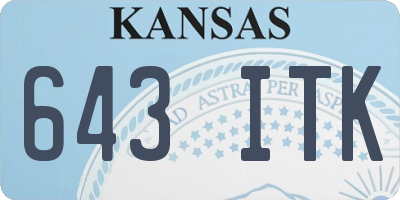 KS license plate 643ITK
