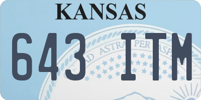 KS license plate 643ITM