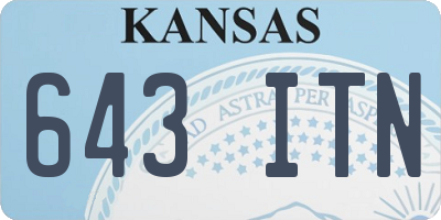 KS license plate 643ITN