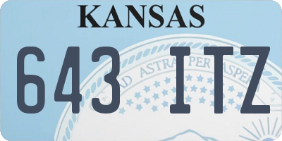 KS license plate 643ITZ