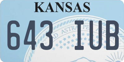 KS license plate 643IUB