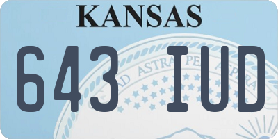 KS license plate 643IUD