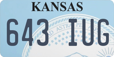 KS license plate 643IUG