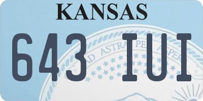 KS license plate 643IUI