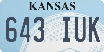 KS license plate 643IUK