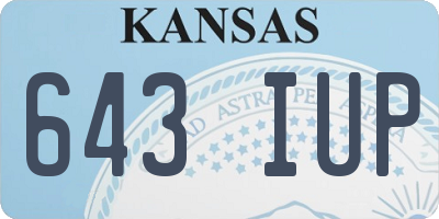 KS license plate 643IUP