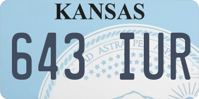 KS license plate 643IUR