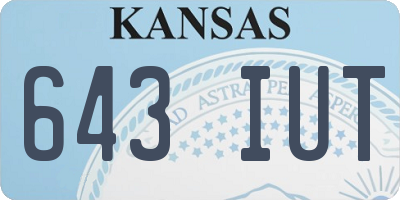KS license plate 643IUT