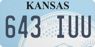 KS license plate 643IUU
