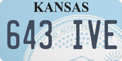 KS license plate 643IVE