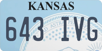 KS license plate 643IVG
