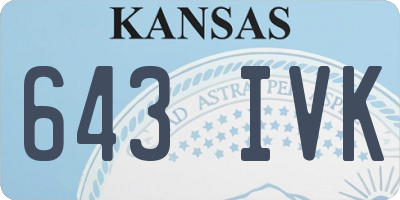KS license plate 643IVK