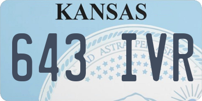 KS license plate 643IVR