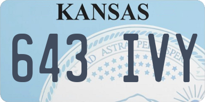 KS license plate 643IVY