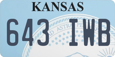 KS license plate 643IWB