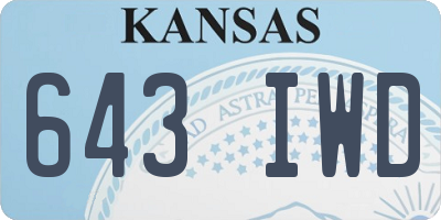 KS license plate 643IWD