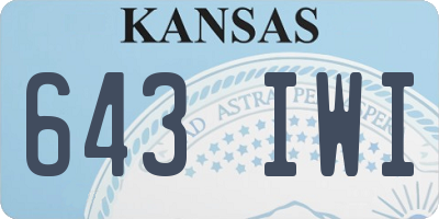 KS license plate 643IWI